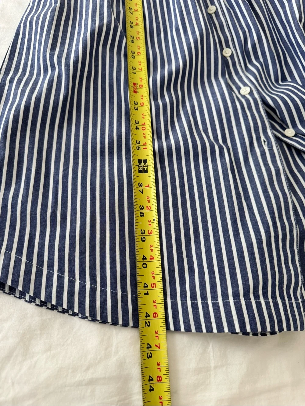 J. Crew Factory Striped Button-Front Shirt Dress  - Navy/White Size 4